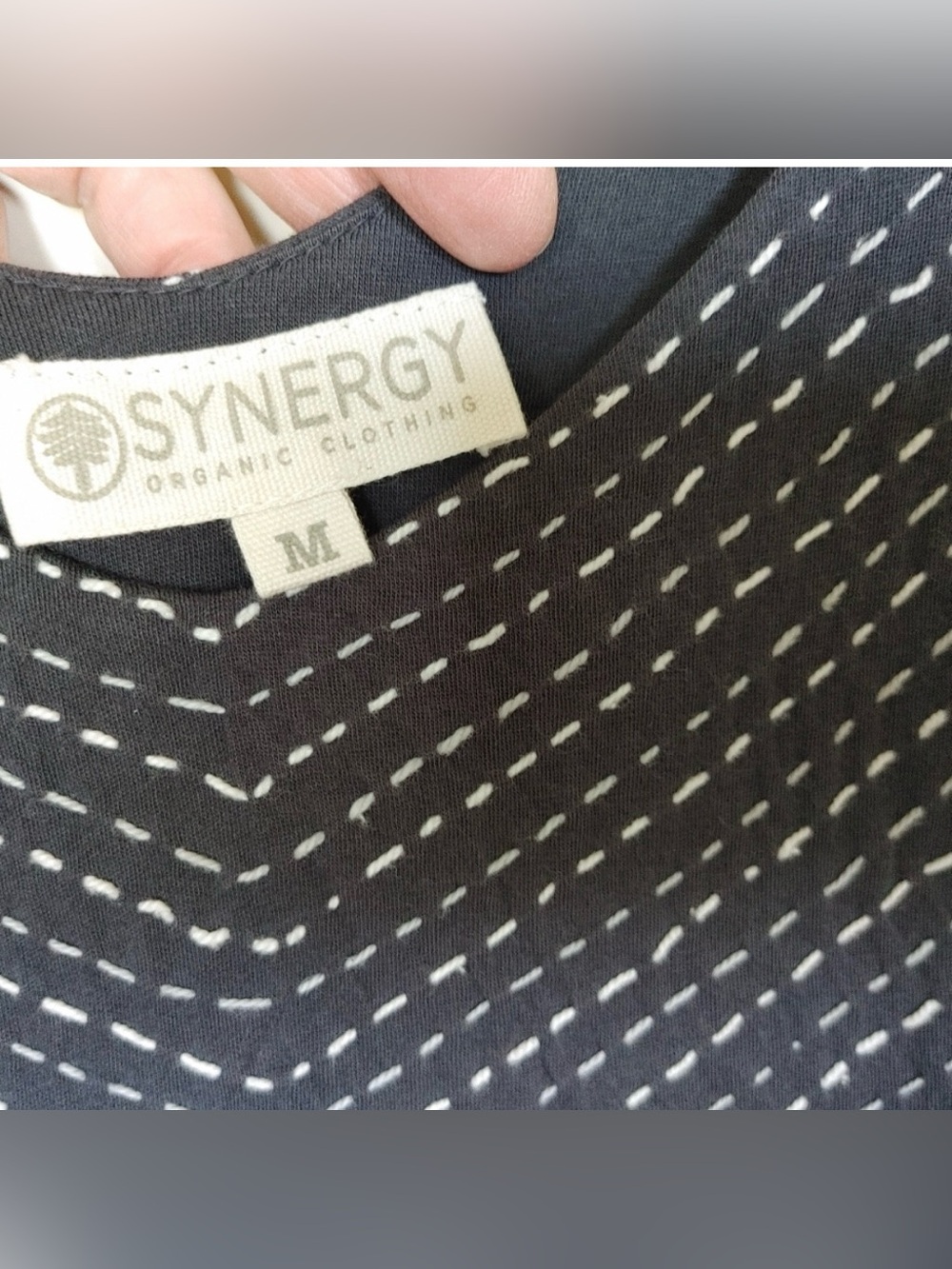Synergy Organic Clothing Black Sleeveless Midi Dress with Textured Bodice - Picture 3 of 7